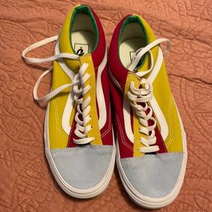 Primary Color Block Old Skool Vans Size W11/M9.5
